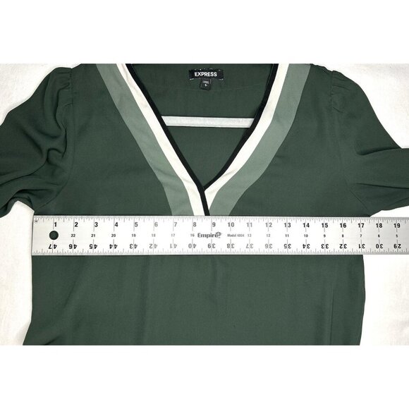 Express Chiffon Blouse Womens S Button Cuff Flowy Gorgeous Office Staple Career - Picture 5 of 10